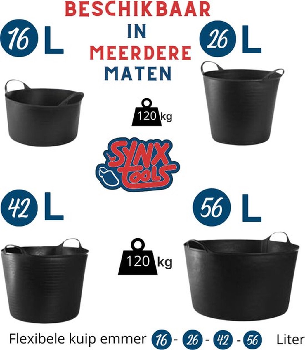 Beschikbare maten Synx Tools kuip emmers