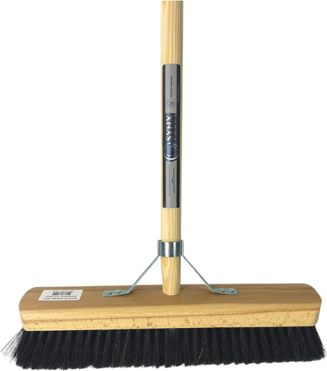 Zaalveger 40cm Zaalbezem | Paardenhaar | Binnenbezem met steel 150cm