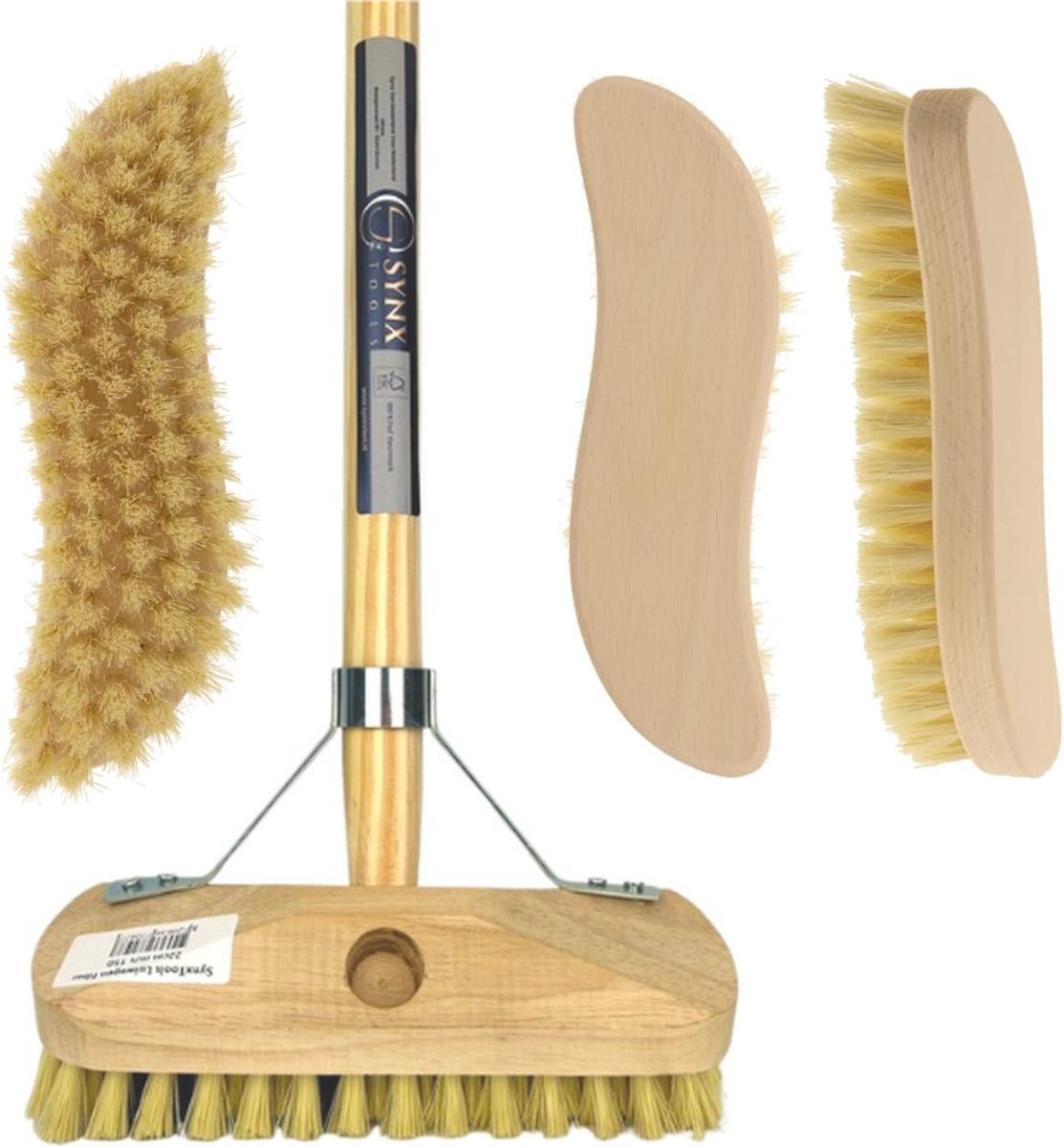 Synx Fiber Schrobbezem Luiwagen Set + Werkhandborstel - Multipack met Steel 150cmSynx Fiber Schrobbezem Luiwagen Set + Werkhandborstel - Multipack met Steel 150cm