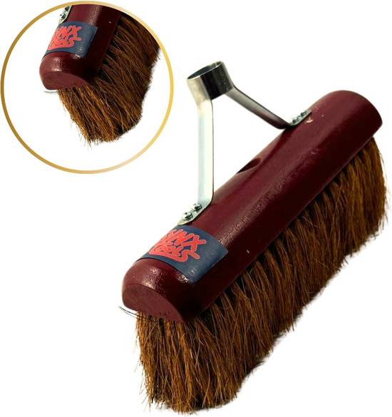 Synx Tools Besen Kokosnuss Raumkehrer 30 cm – Kokosbesen Rote Kappe – Raumkehrer – Kokosborsten – Besen innen – Kehrer – Ohne Griff