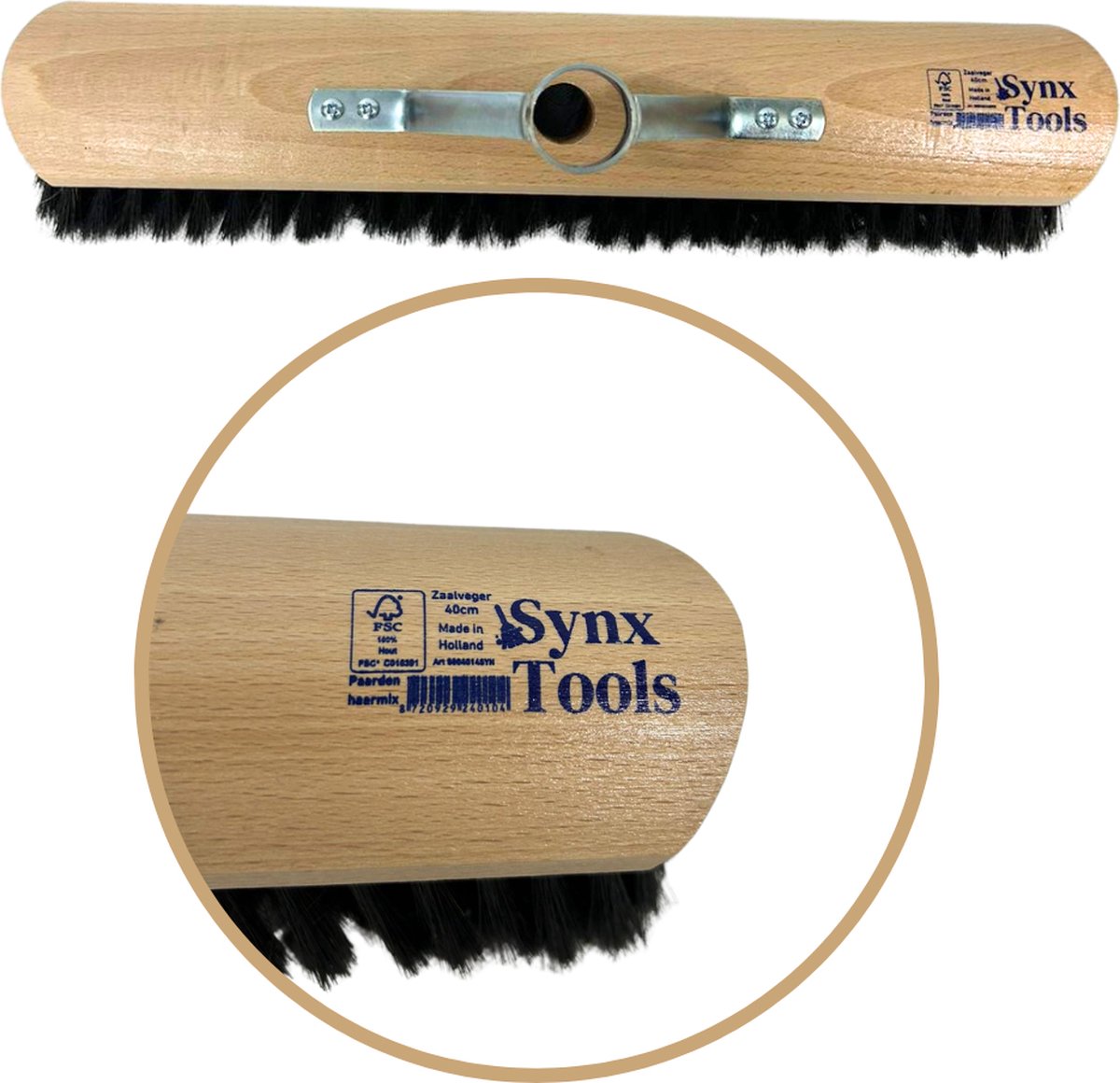 Synx Tools Bezem Los Zaalveger Paardenhaar 40cm - bezems