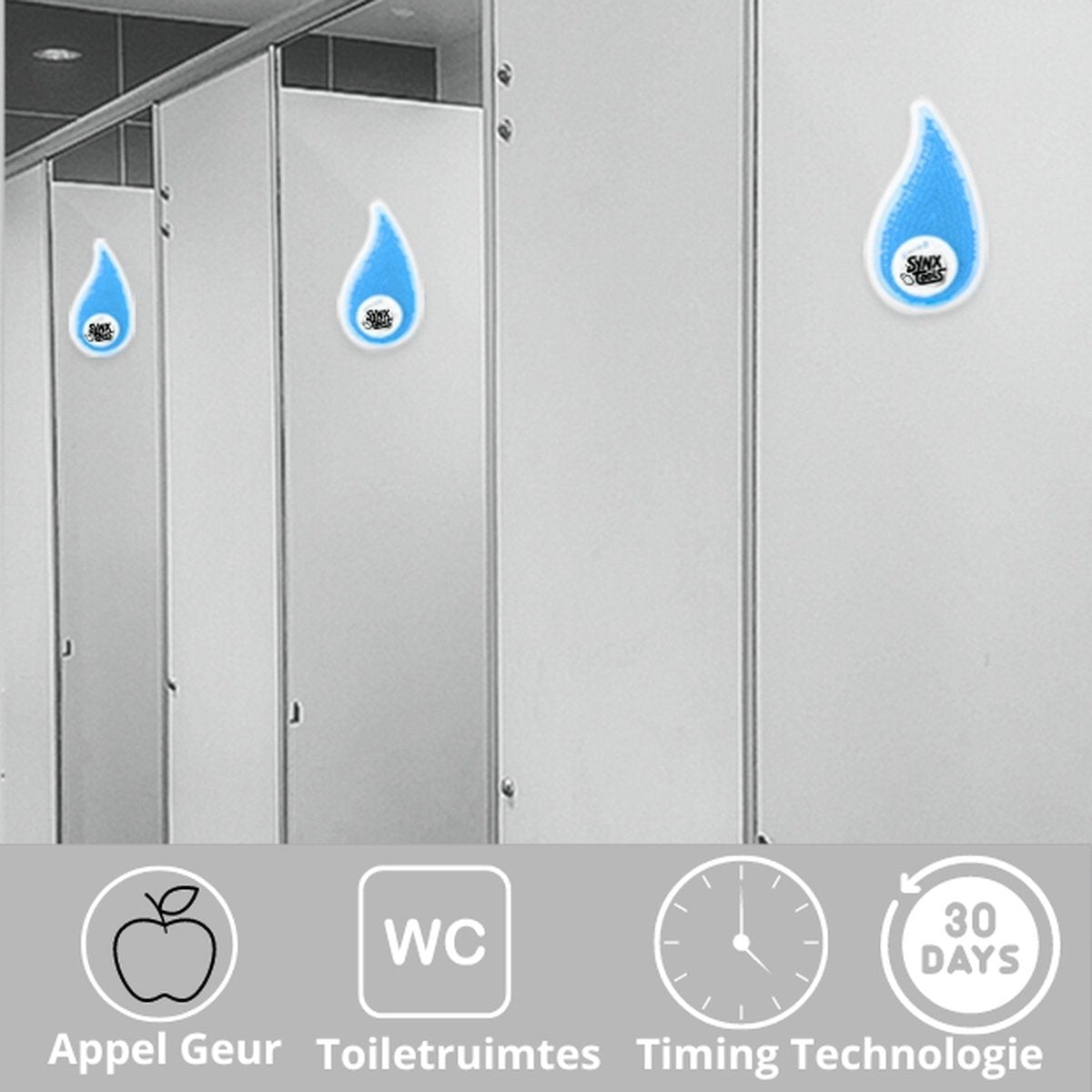 Luchtverfrisser appelgeur in toiletruimte