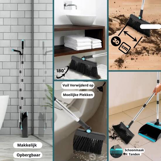 makkelijk opbergbaar 180 graden draaibaar ,vuil verwijderen op moelijke plekken 30 cm breed