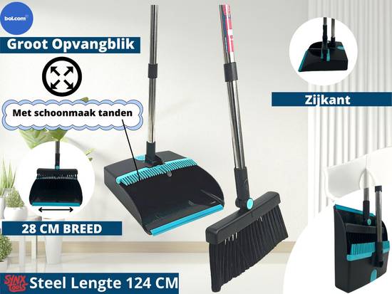 uitleg groot opvangblik 27 cm breed steel lengte 124 cm