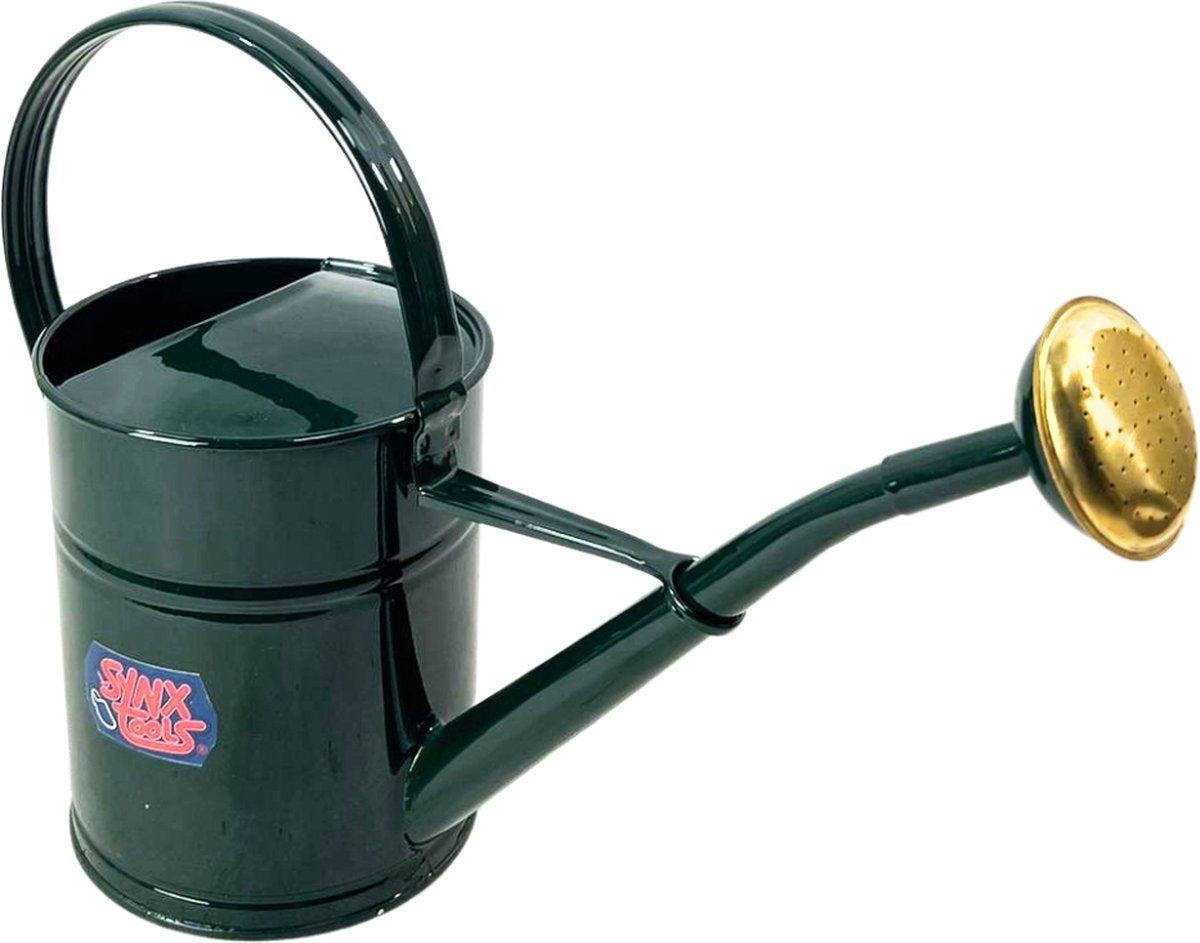 Zinken gieter set van 2 liter in groen en zilver met sproeikop – Synx Store