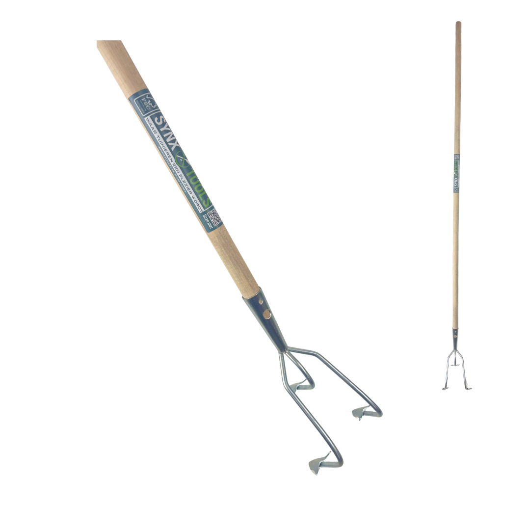 Synx Tools Cultivator 3 tanden - verzinkt - grond losmaken gereedschap - Incl. steel 160 cm