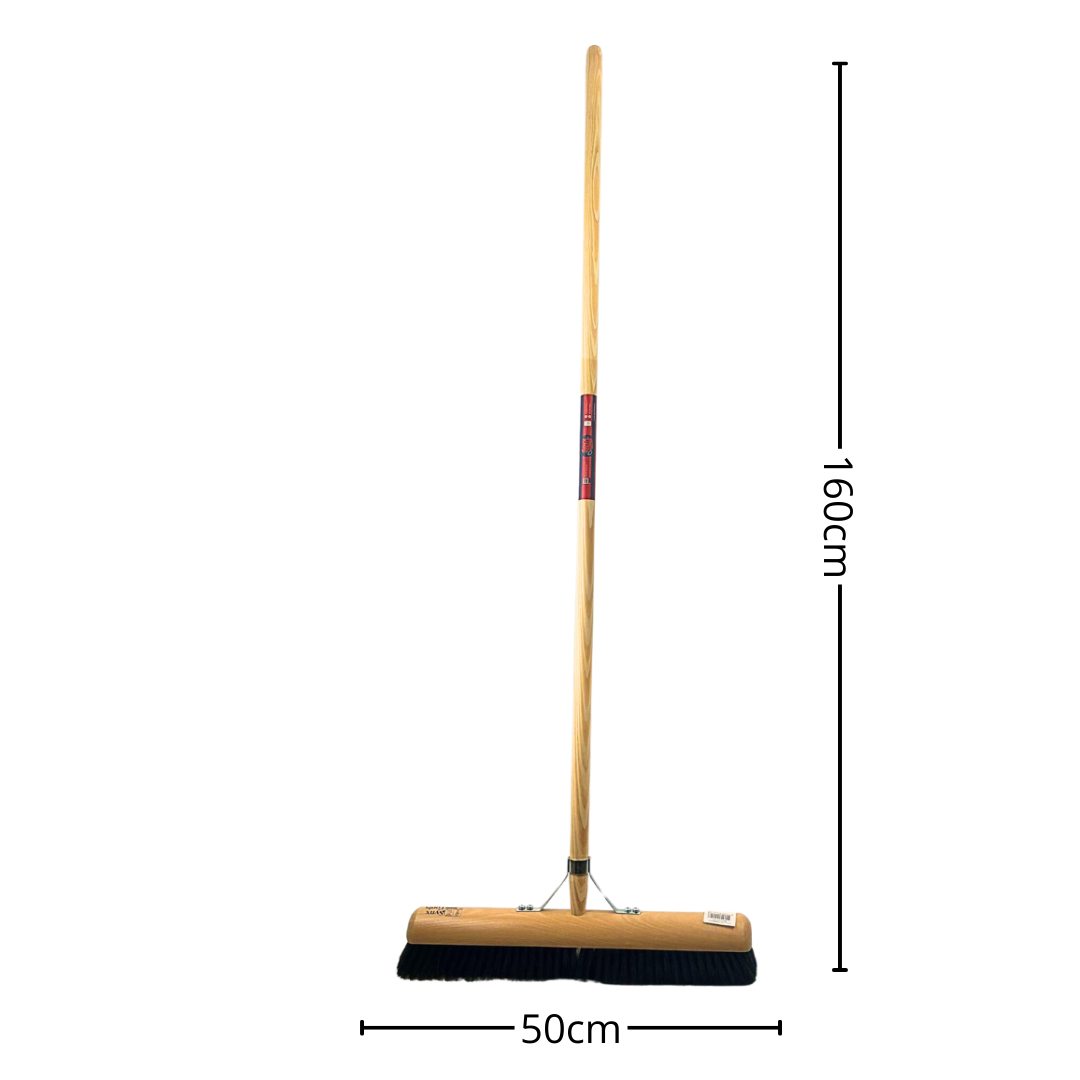 Synx Tools Zaalveger 50cm Paardenhaar - Zachte Bezem - Met Steel 150cm