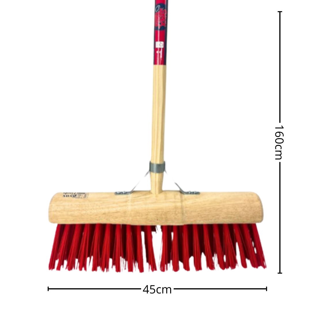 Synx Tools Gemeentebezem 45 cm - harde bezem - bezem voor buiten - Incl. bezemsteel 150 cm