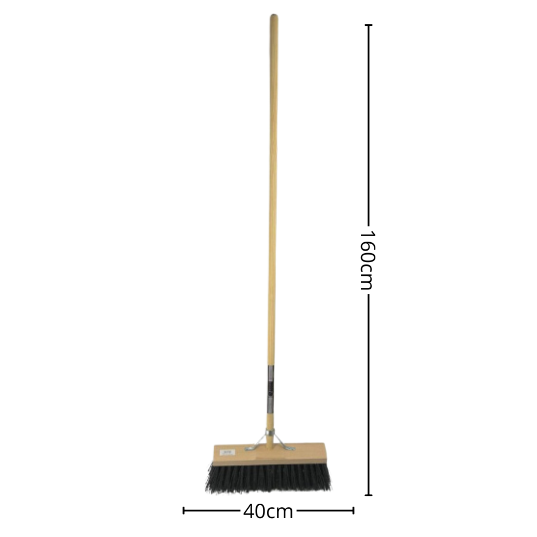 Synx Tool Straatbezem Zwart 40 cm - bezem buiten - tuinbezem - Incl. bezemsteel 150 cm