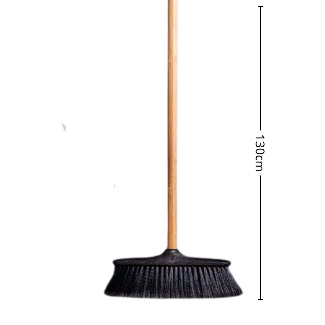 Bamboe bezem binnen met bamboe steel 120 cm en gerecyclede haren – Synx Store