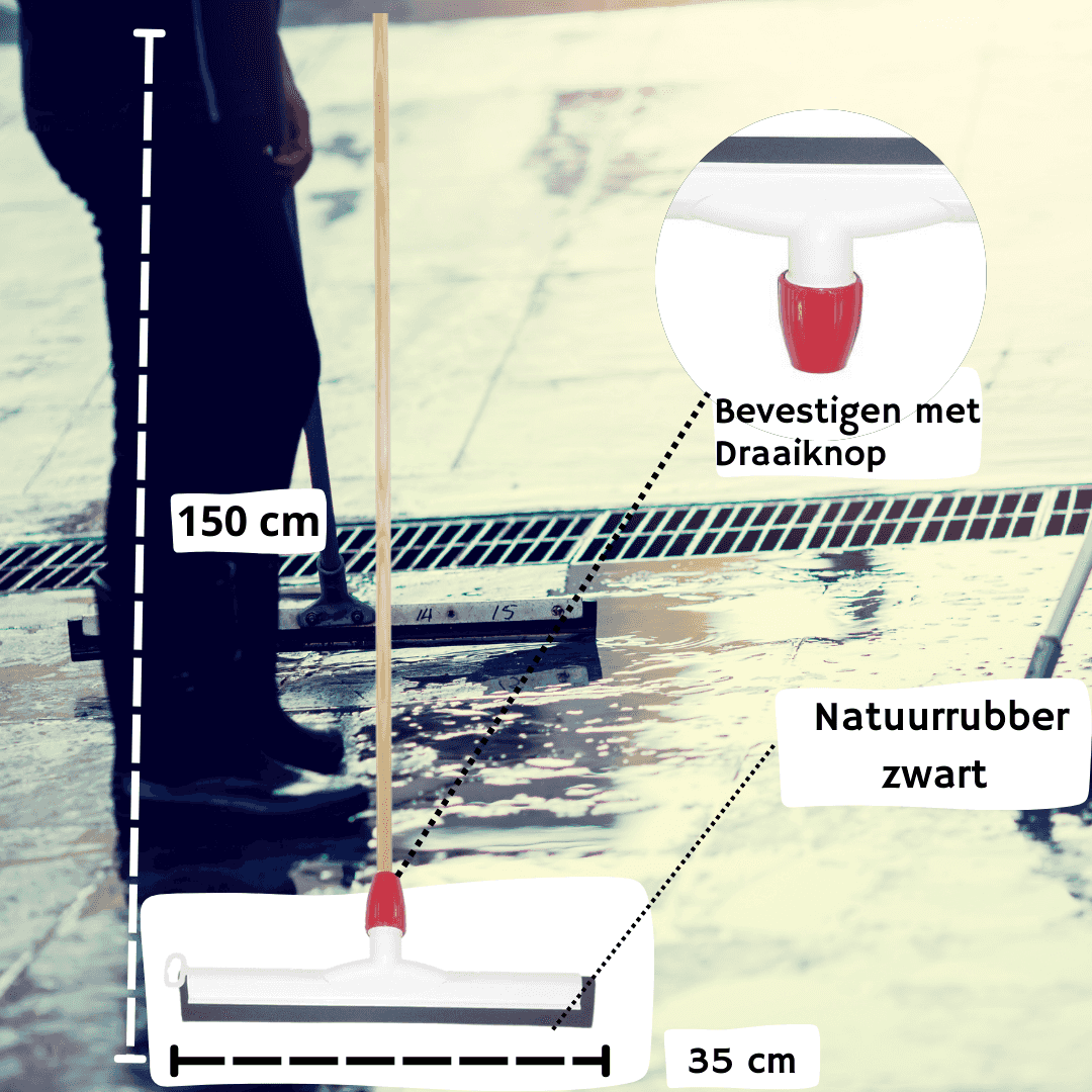Synx Tools Raclette de sol avec manche 35cm en plastique - Avec manche 150cm