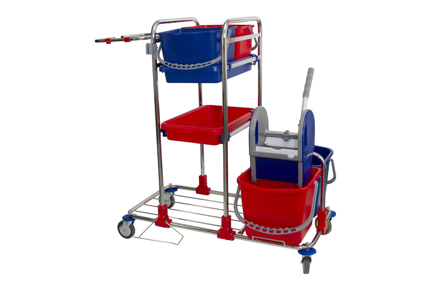 Synx Tools schoonmaakkar - werkwagen schoonmaak - werkwagen - Met 4 wielen