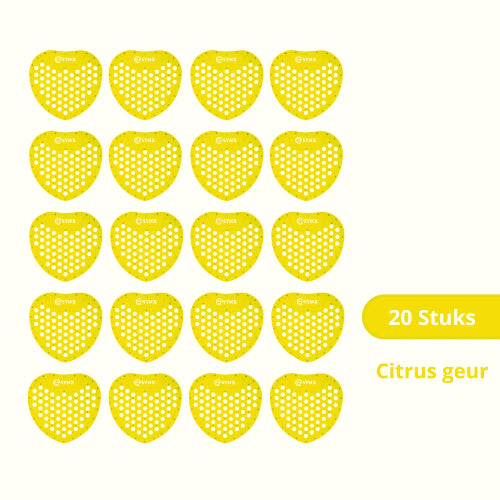20 gele urinoirmatten met citrusgeur