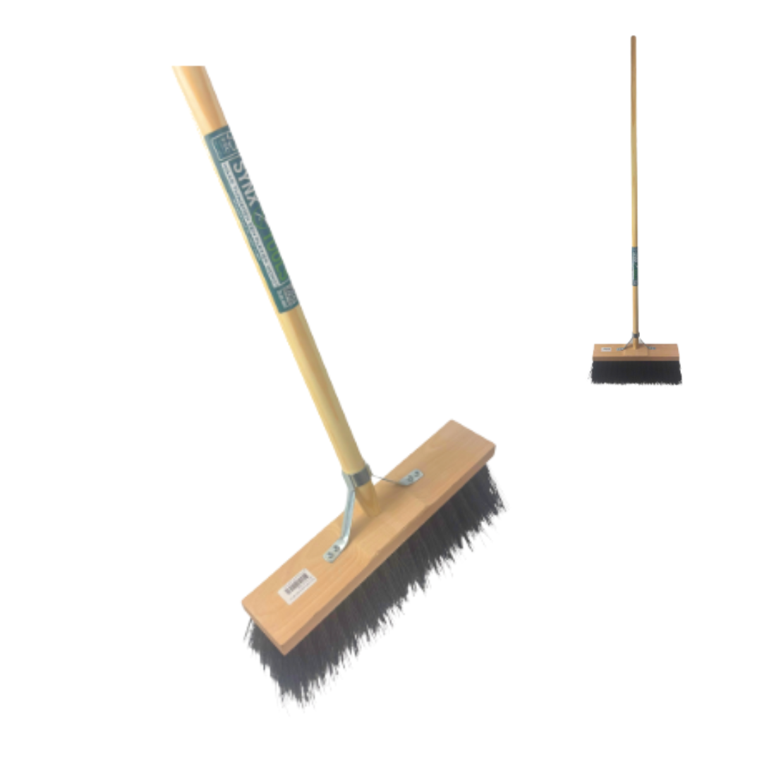 Synx Tool Straatbezem Zwart 40 cm - bezem buiten - tuinbezem - Incl. bezemsteel 150 cm