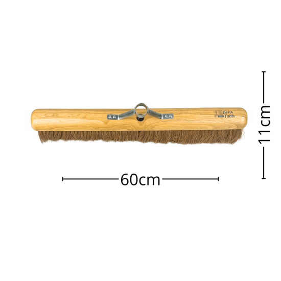 Synx Tools Besen Coco 60 cm – Raumkehrer – mit Stielhalter – Kokoshaar – weiche Borsten – Zimmerbesen