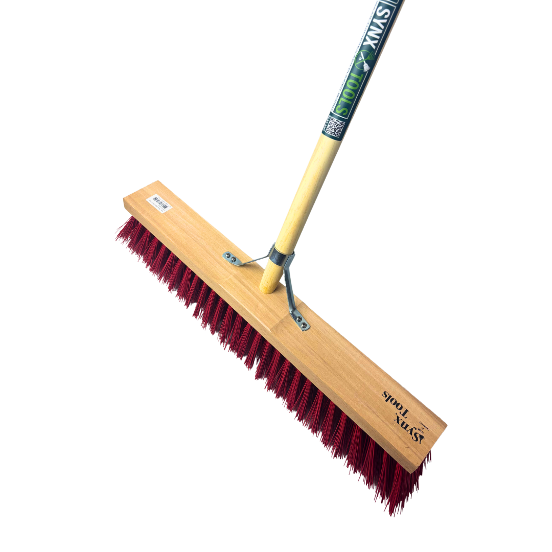 Synx Tools Balai d'extérieur 60 cm - outils de jardin - avec manche 160 cm
