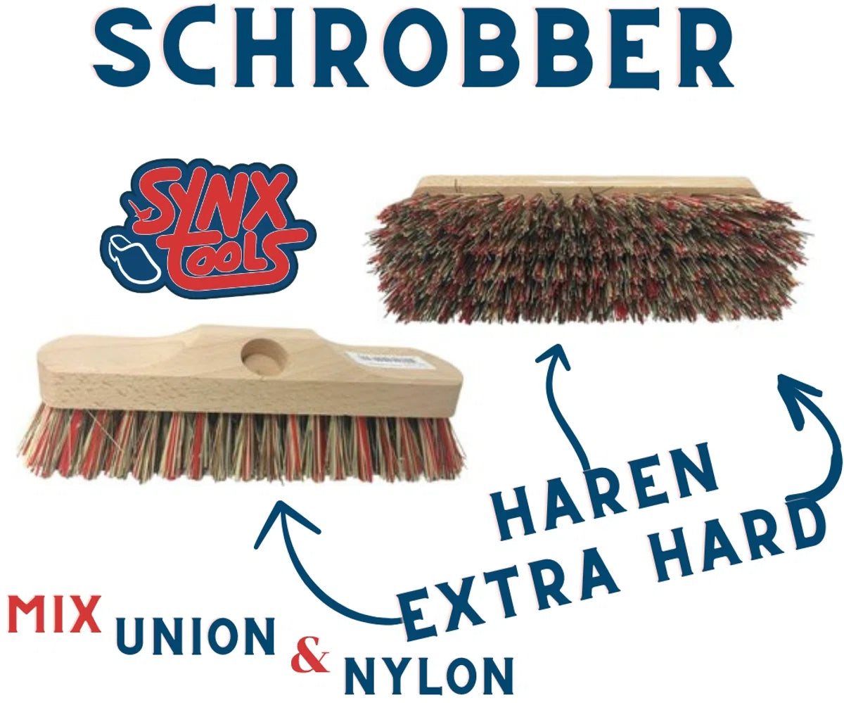 Synx Tools Schrobbezem Union Mix Nylon – schrobborstel - extra hard – zonder steel
