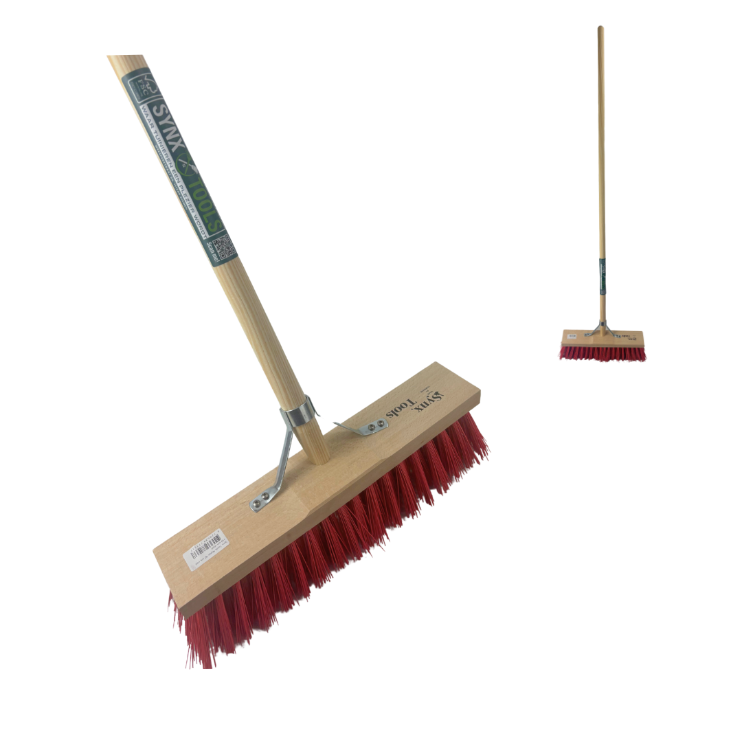 Synx Tools Straatbezem Nylon 40 cm - stadsbezem - harde borstel - Incl. bezemsteel 160 cm