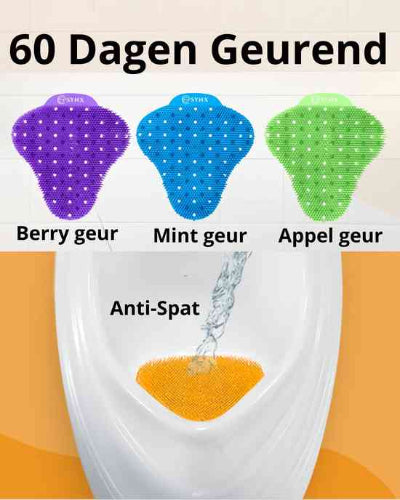 3 verschillende varianten van de 60 dagen geurend urinoirrooster anti-pat