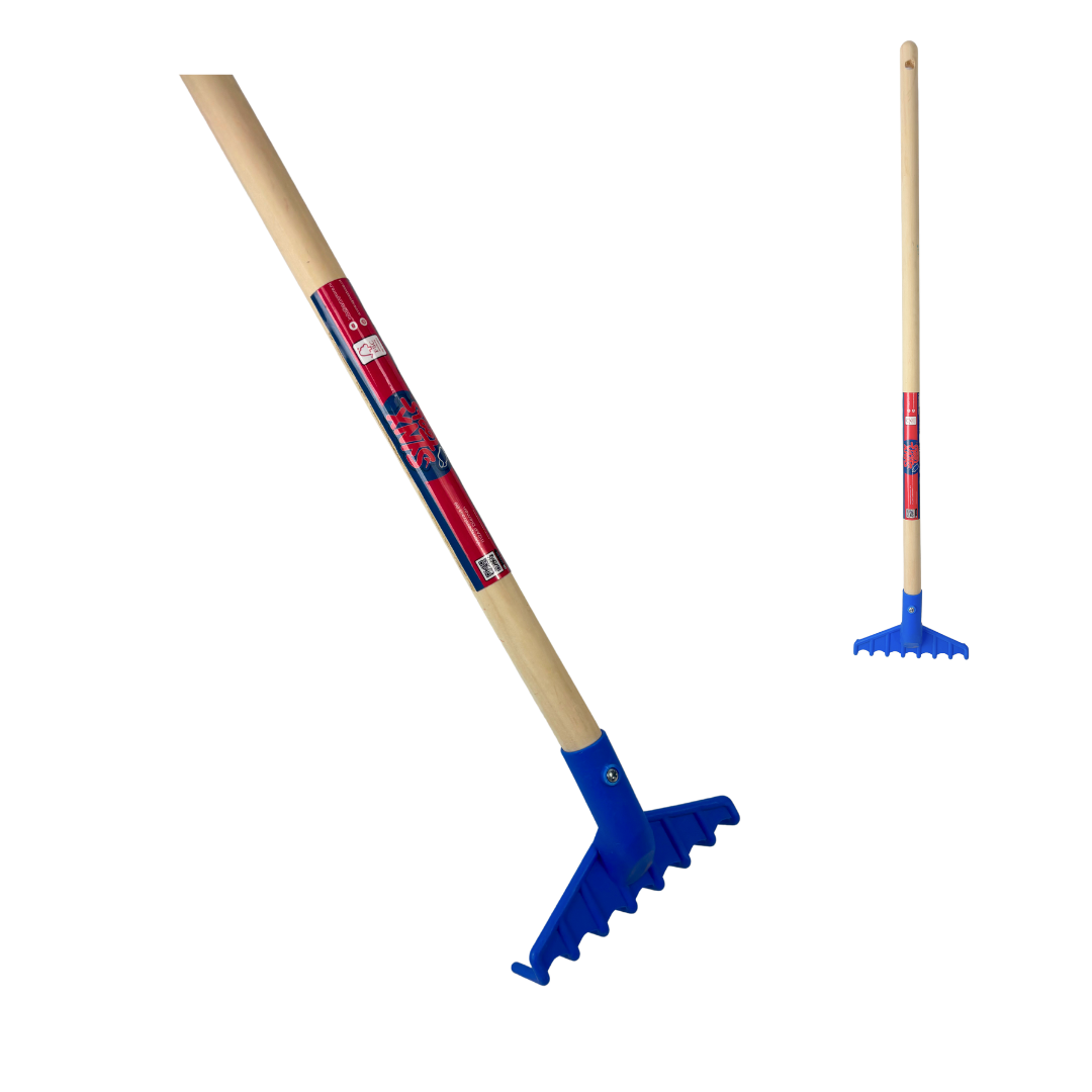 Synx Tools Kinderhark - kunststof - kleine hark - harkje - Inclusief steel 75 cm