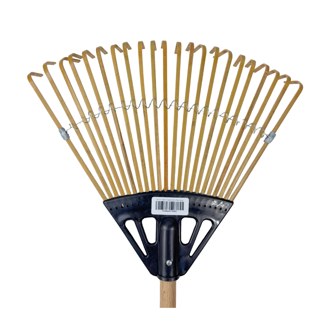 Râteau à feuilles Râteau à gazon en bambou Synx Tools Râteau à gazon longueur 150 cm