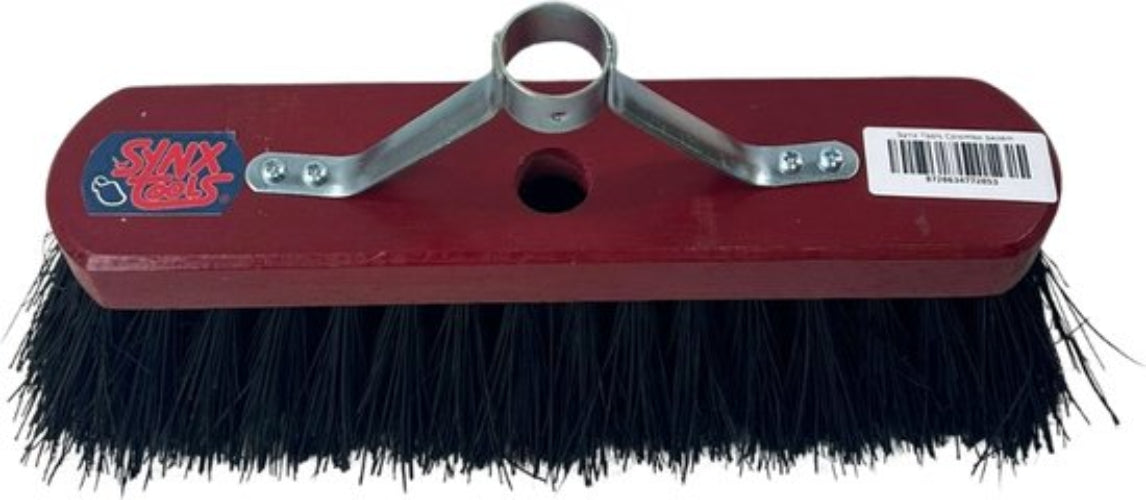 Colombobezem rood 30cm met steelhouder - Zonder Steel - bezems - Stadsbezem- Kunstvezel haren - Straatbezem haren=