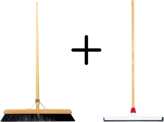 Paardenhaar 50cm + Vloertrekker Kunststof 55cm met Steel 150cm