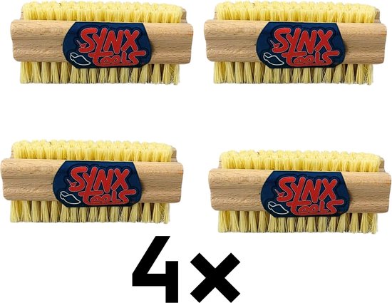 Synx Tools Nagelborstel hout set van 2 stuks - schrobborstels - nagel borstel - schrobbezem - nagelborstel hout - Voordeelverpakking