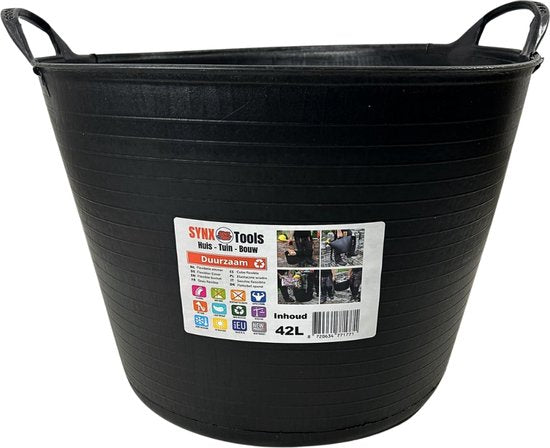 Flexibele kuip emmer - wasmand - Mand - Opbergmand - Rond 40 liter