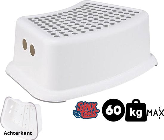 Wit kinderkrukje kunststof 60 kg capaciteit