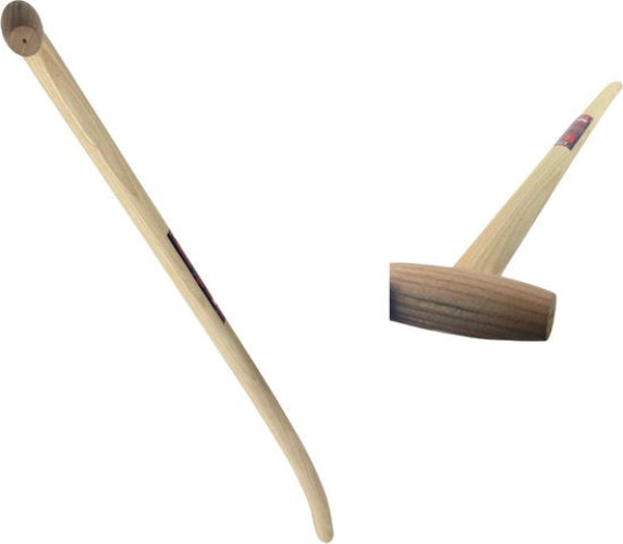 schopsteel gebogen 100 cm – houten steel voor schep of steekschop