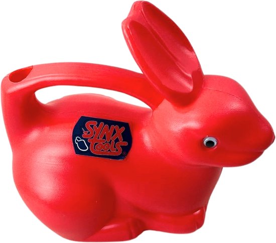 Rode konijn gieter met Synx Tools logo