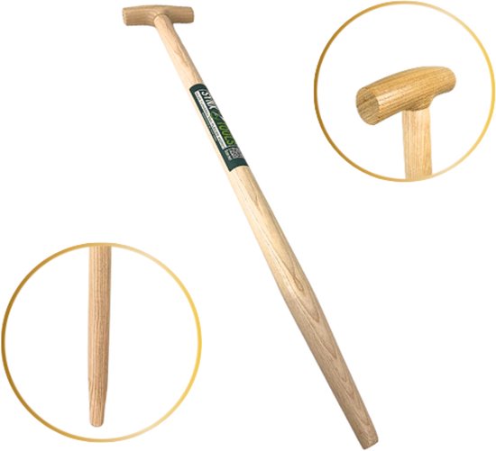 Spade steel 76 cm van gewaxt essenhout met T-greep – Synx Tools