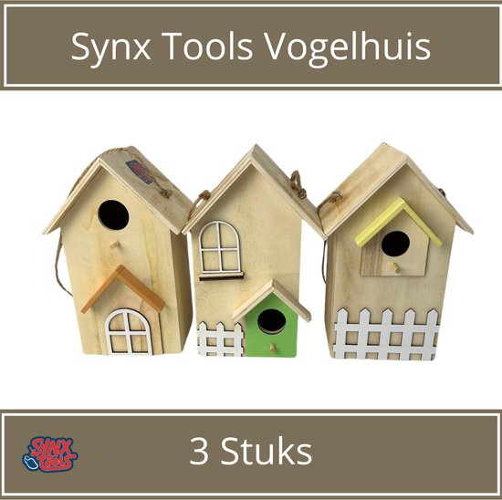 Synx Tools vogelhuisjes 3 stuks