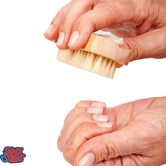 Synx Tools Nagelborstel hout set van 2 stuks - schrobborstels - nagel borstel - schrobbezem - nagelborstel hout - Voordeelverpakking