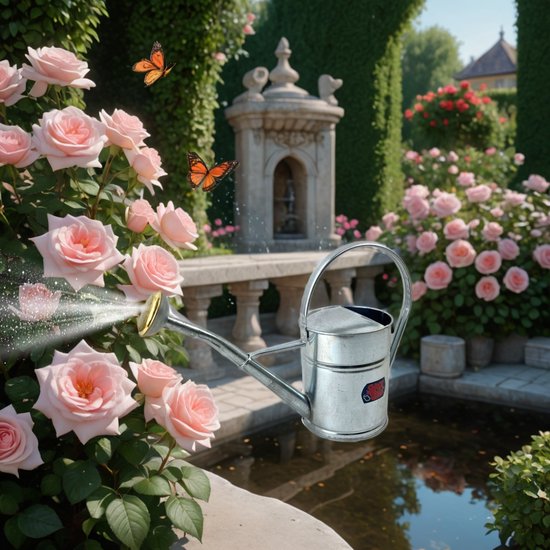 Zinken gieter 2 liter in zilver voor planten verzorgen – Synx Store