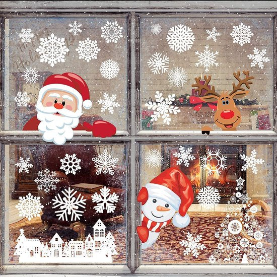 Sneeuwspray met Kerst Raamsjablonen Set - spuitsneeuw - sneeuwversiering (8 stuks, 150 ml)