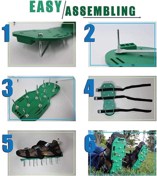 Gazonbeluchter schoenen met metalen spikes voor gazon beluchten – Synx Store