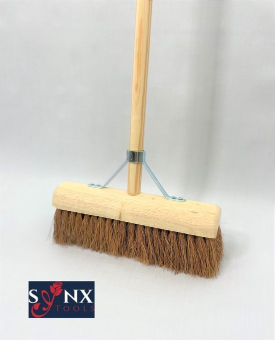 Synx Tools binnenbezem Met steel 150cm - Coco/Kokos Zaalbezem 30cm