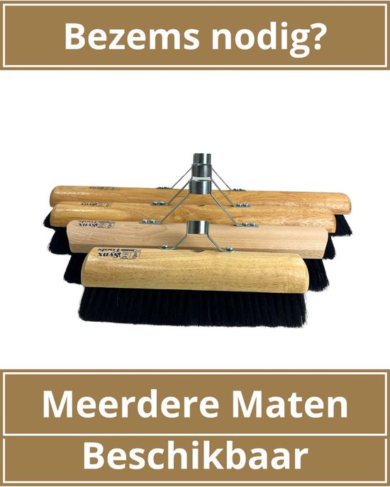 Zachte Bezem Los Paardenhaar | Zaalveger | 30-40-50-60-80-100 Cm Breed |Zaalbezem