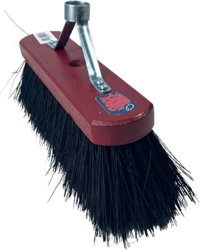 Colombobezem rood 30cm met steelhouder - Zonder Steel - bezems - Stadsbezem- Kunstvezel haren - Straatbezem haren=