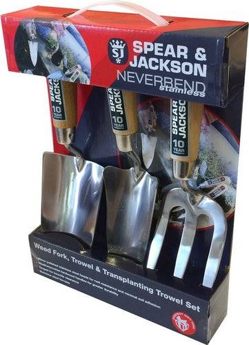 Spear & Jackson plant set RVS gepolijst 3 delig - tuingereedschap set - 3 delige - Tuinierset - Tuinsetje - Gereedschap voor Tuin - tuinschepje