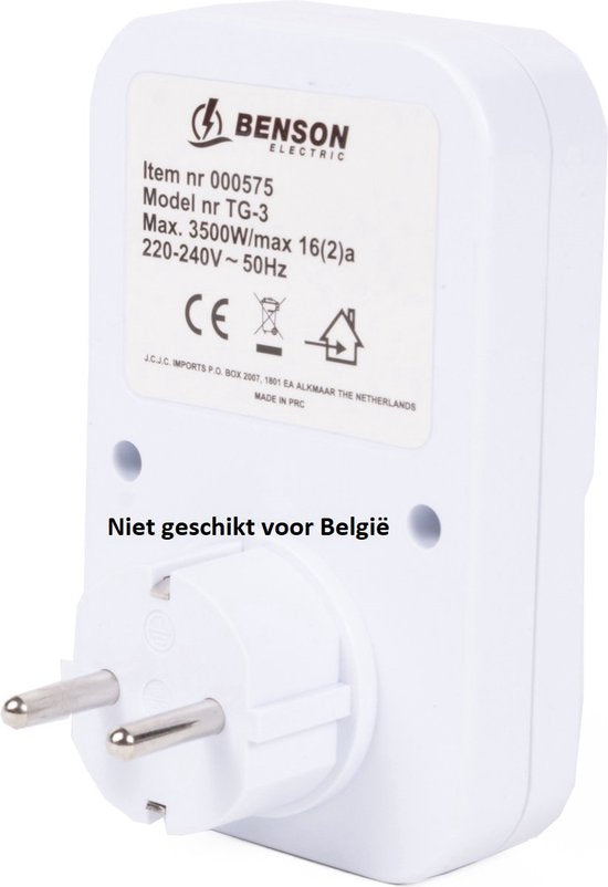 Benson stopcontact met randaarde en analoge schakelklok
