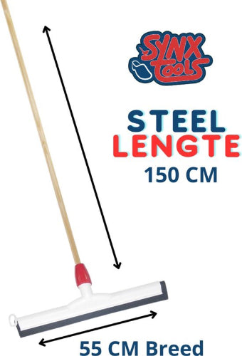 Vloertrekker Kunststof 55cm met Steel 150cm