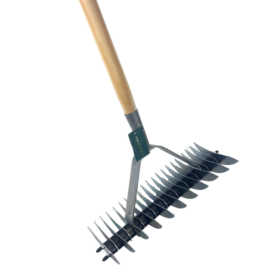 Synx Tools Verticuteerhark - verzinkt - gras verticuteren met hark - Incl. steel 150 cm