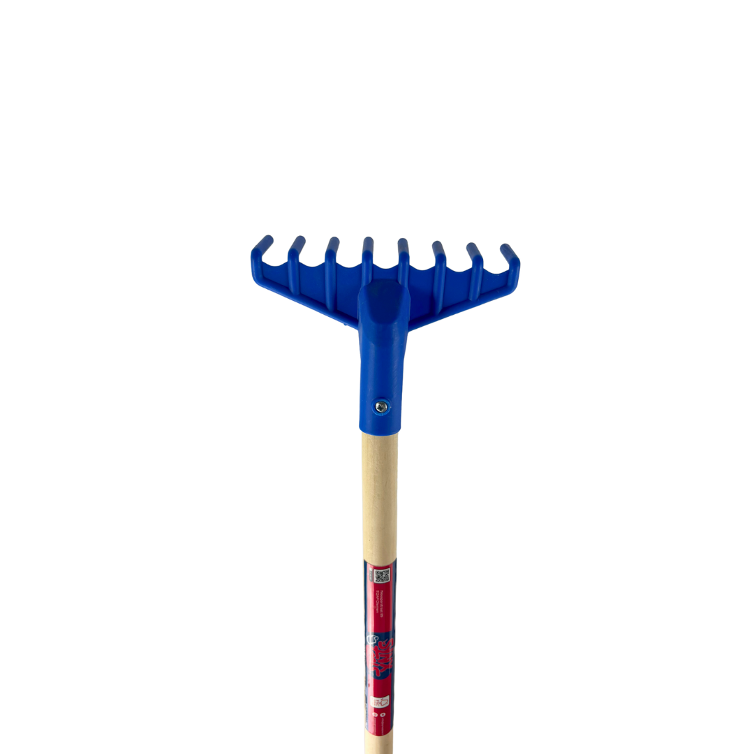 Synx Tools Kinderhark - kunststof - kleine hark - harkje - Inclusief steel 75 cm