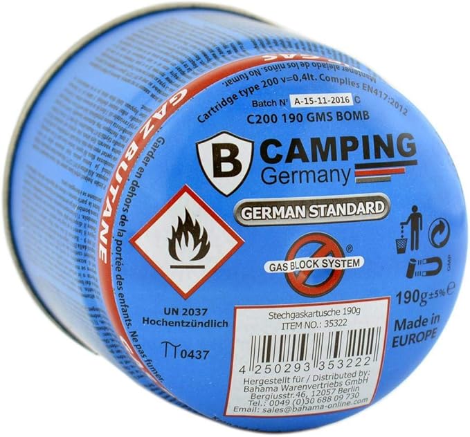 Bcamping 10x gas - 360ML/190gram butane – propaan gasbus 6.7oz gaspatroon butaangas gasfles priktank camping gasvulling voor kooktoestel of bbq