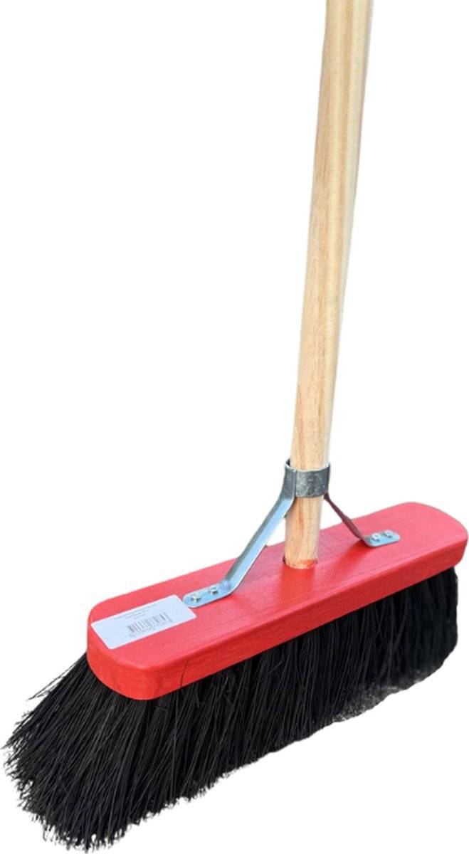 Stadsbezem Colombo 30 cm met natuurvezelharen en houten steel
