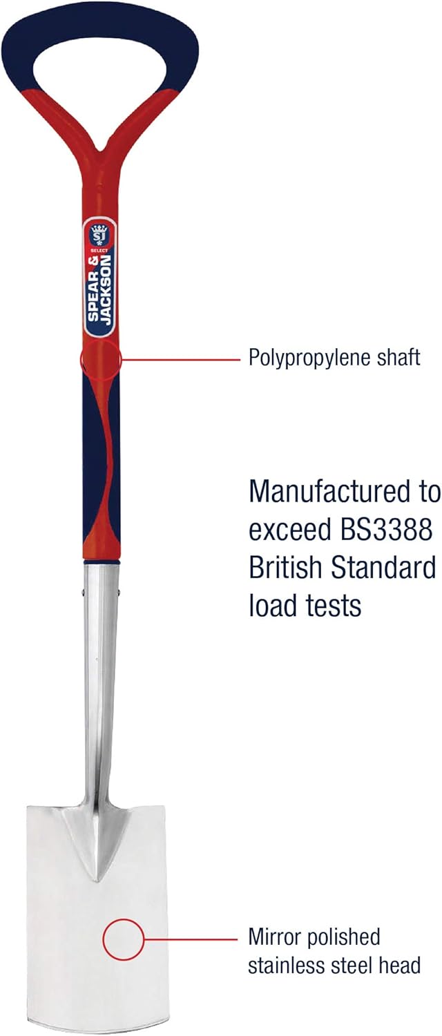 Spear & Jackson Select RVS Border Spade 140 mm met Ergonomische Steel