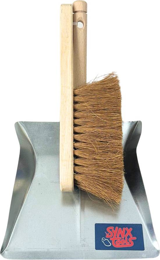 Synx Tools Kokosbesen 60 cm und Kehrschaufel und Kokosnuss-Set
